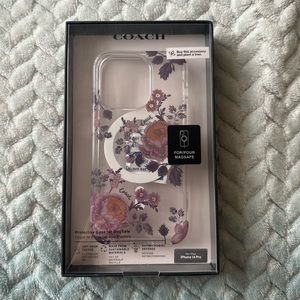 Coach Purple Floral Protective MagSafe iPhone 14 Pro Case